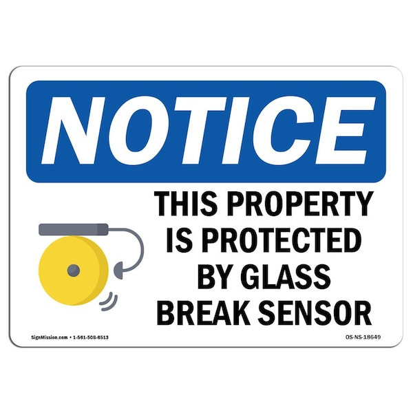 Sign, 3.5" H, Property Is Protected By Sign With Symbol, Landscape, NS-D-35-L-18649-10PK